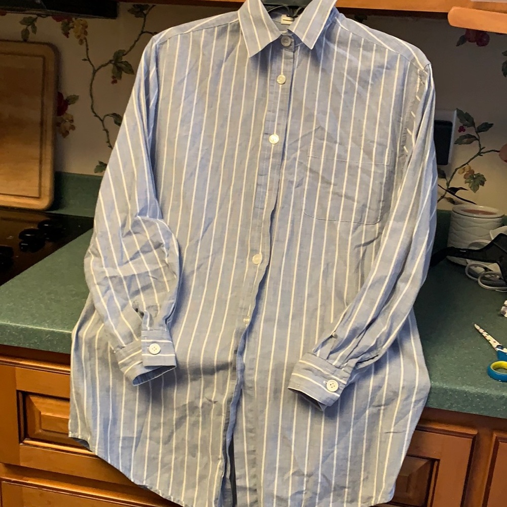 Chambray /white striped button down